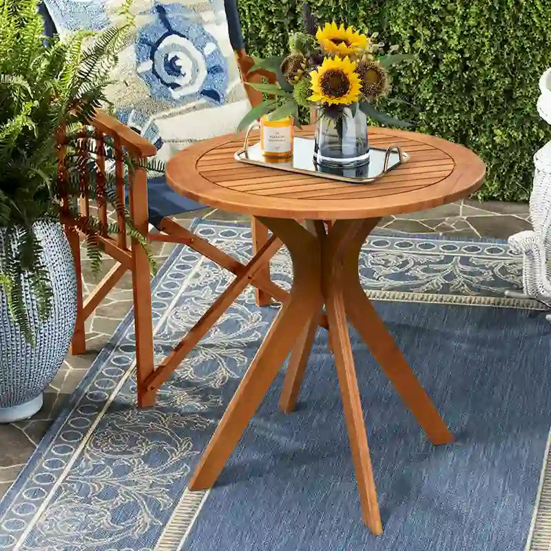 Ronde houten bistrotafel voor buiten van 27"