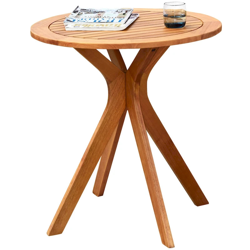27" Outdoor Round Wood Bistro Table