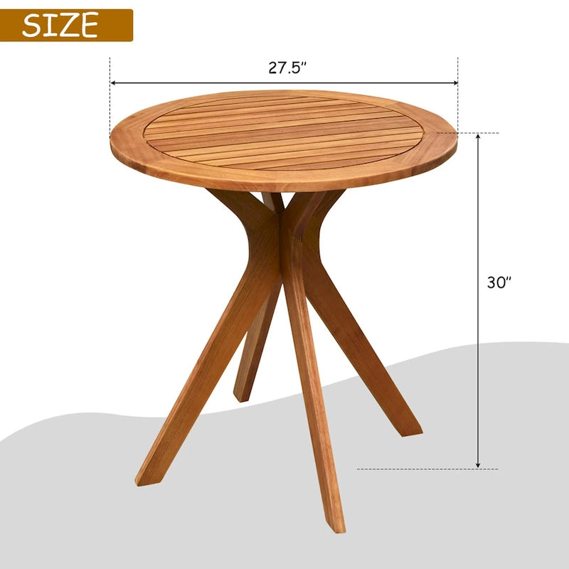 27" Outdoor Round Wood Bistro Table