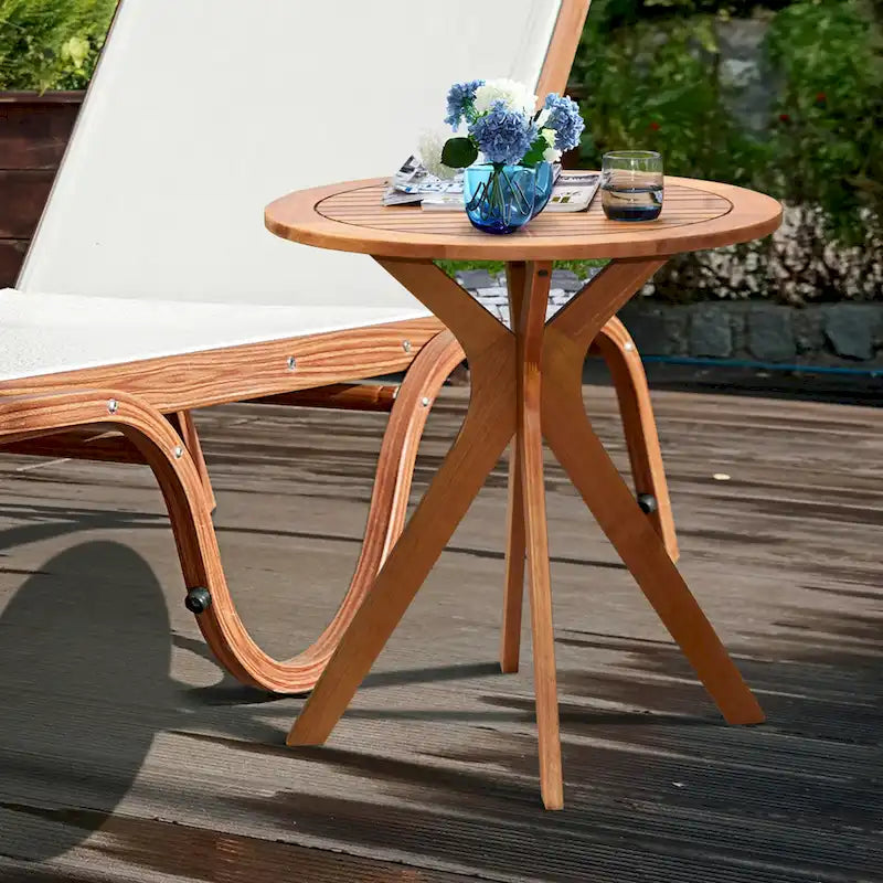 Ronde houten bistrotafel voor buiten van 27"