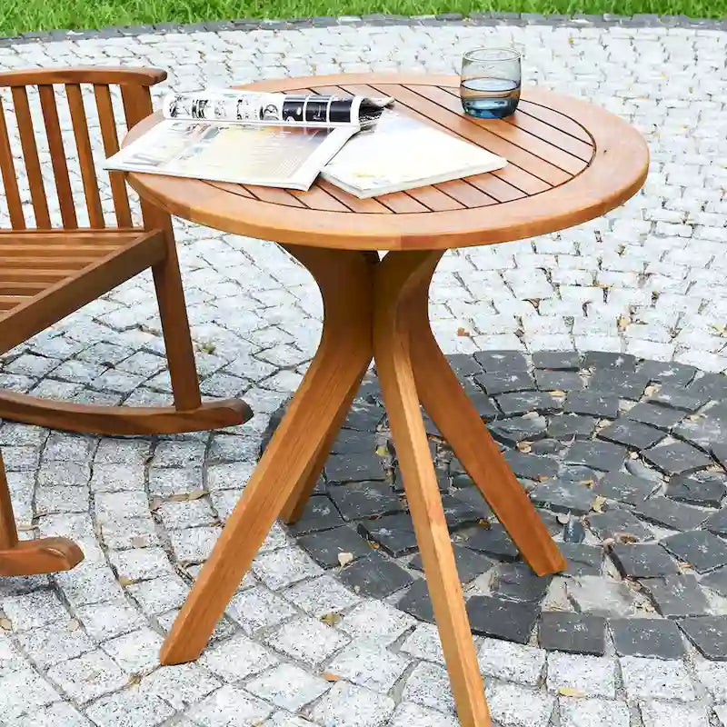 Ronde houten bistrotafel voor buiten van 27"