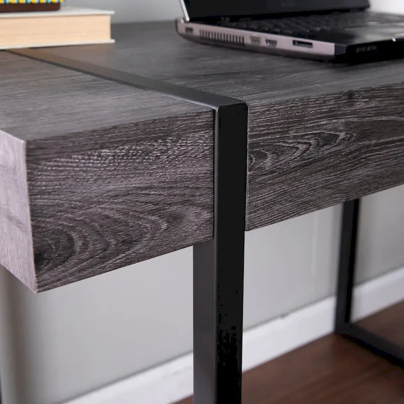 Transitional Black Wood Writing Desk