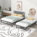 Full Size Platform Bed with Adjustable Trundle - Gray