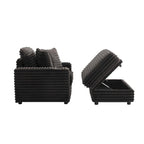 Méridienne en flanelle de coton avec pouf de rangement