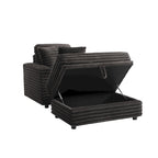 Méridienne en flanelle de coton avec pouf de rangement