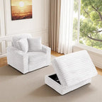Méridienne en flanelle de coton avec pouf de rangement