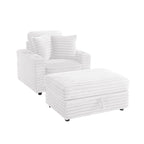 Méridienne en flanelle de coton avec pouf de rangement
