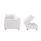 Méridienne en flanelle de coton avec pouf de rangement