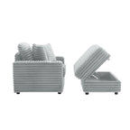 Méridienne en flanelle de coton avec pouf de rangement