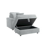 Méridienne en flanelle de coton avec pouf de rangement