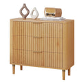 Modern Fluted 3-Drawer Dresser Chest of Drawers - Natural Oak