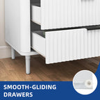 Modern Fluted 3-Drawer Dresser Chest of Drawers - Natural Oak