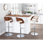 Adjustable Swivel Barstool with Upholstered Seat