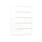 31.5" High Gloss Chest of Drawers with LED Light and Spacious Tabletop, 5 Drawers