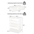31.5" High Gloss Chest of Drawers with LED Light and Spacious Tabletop, 5 Drawers