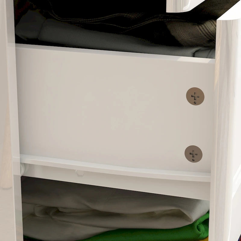 31.5" High Gloss Chest of Drawers with LED Light and Spacious Tabletop, 5 Drawers