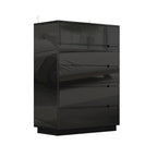 31.5" High Gloss Chest of Drawers with LED Light and Spacious Tabletop, 5 Drawers