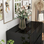 31.5" High Gloss Chest of Drawers with LED Light and Spacious Tabletop, 5 Drawers