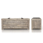 Rustic Weathered Oak Storage Bench