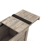 Rustic Weathered Oak Storage Bench
