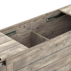 Rustic Weathered Oak Storage Bench