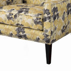 Fauteuil d’appoint à oreilles à motif floral jaune