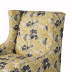 Fauteuil d’appoint à oreilles à motif floral jaune