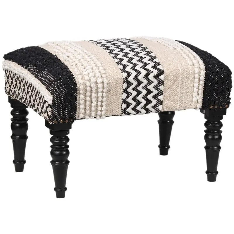 Handmade Cotton Dhurrie Footstool