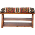 Handmade Kilim Upholstered Wooden Storage Bench - 30 W x 12.5 L x 16 H