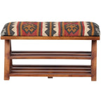 Handmade Kilim Upholstered Wooden Storage Bench - 30 W x 12.5 L x 16 H