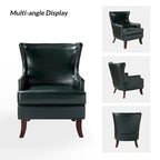 Fauteuil à oreilles moderne de style mi-siècle en similicuir végétalien