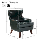 Fauteuil à oreilles moderne de style mi-siècle en similicuir végétalien