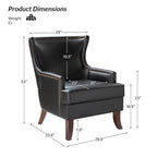 Fauteuil à oreilles moderne de style mi-siècle en similicuir végétalien