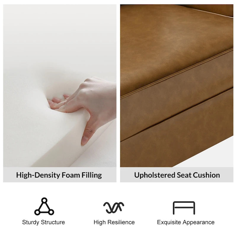 Fauteuil à oreilles moderne de style mi-siècle en similicuir végétalien
