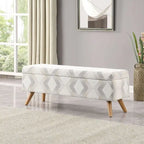 Modern Storage Bench with Wood Legs