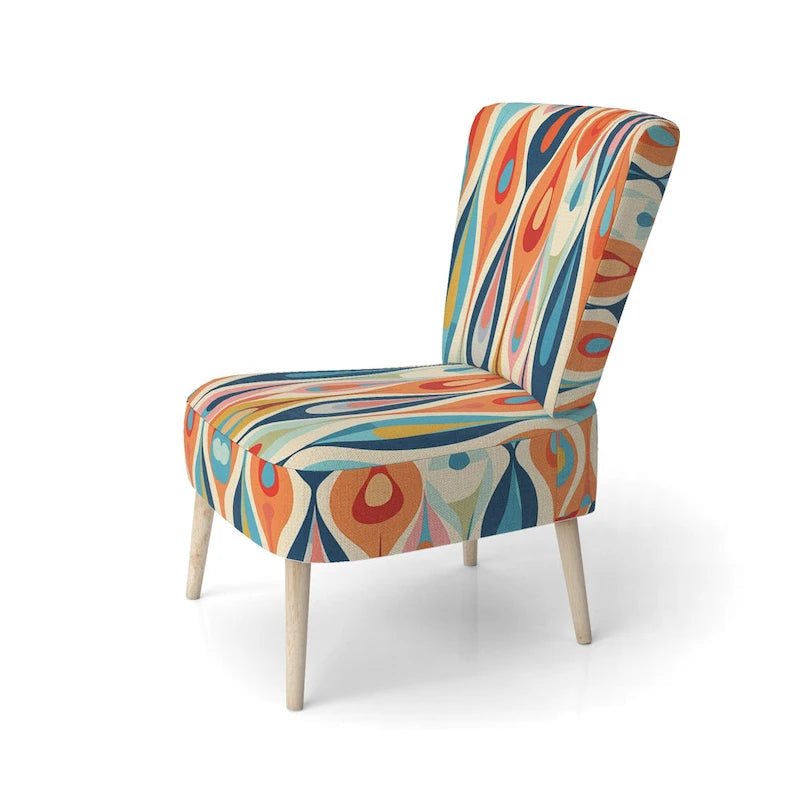 Gestoffeerde accentstoel Retro Abstract Drops XI