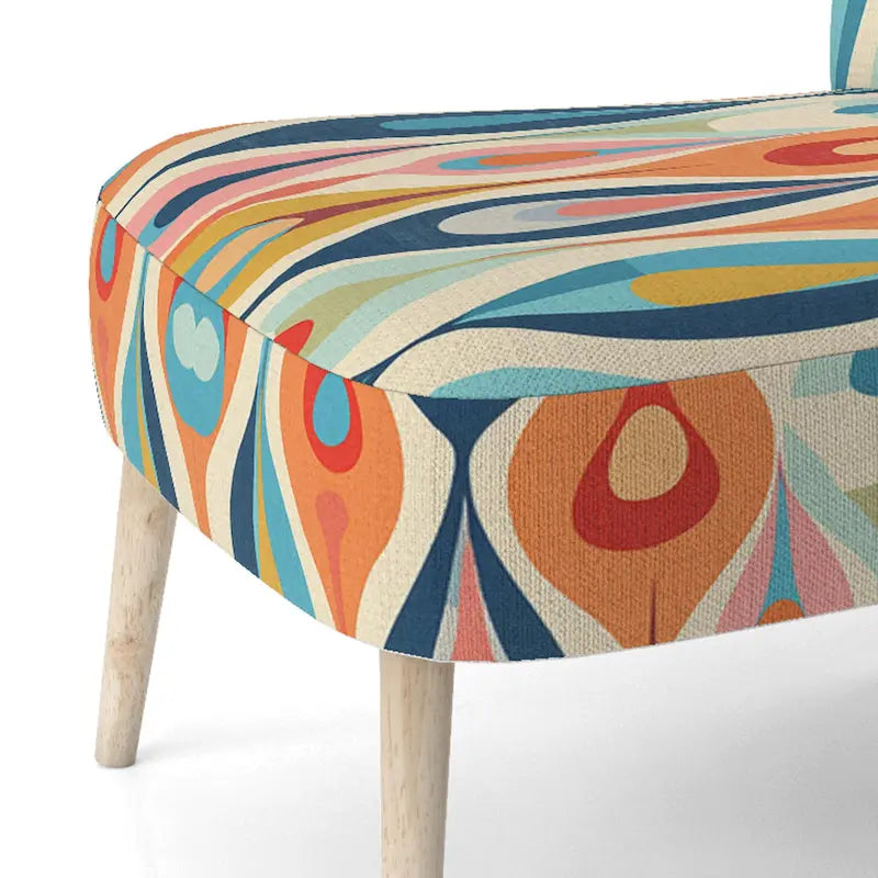 Gestoffeerde accentstoel Retro Abstract Drops XI