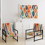 Gestoffeerde accentstoel Retro Abstract Drops XI