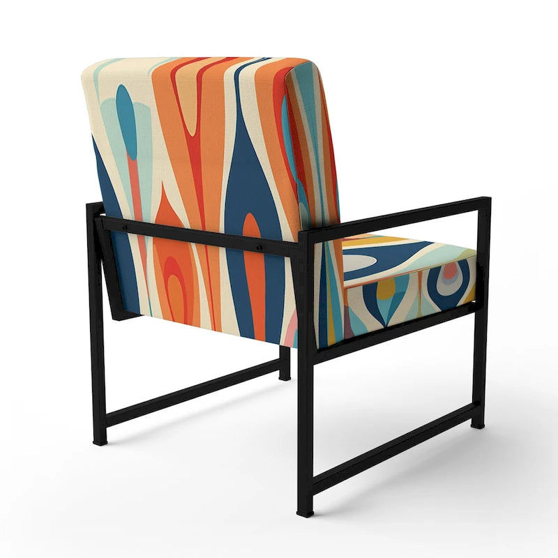 Gestoffeerde accentstoel Retro Abstract Drops XI
