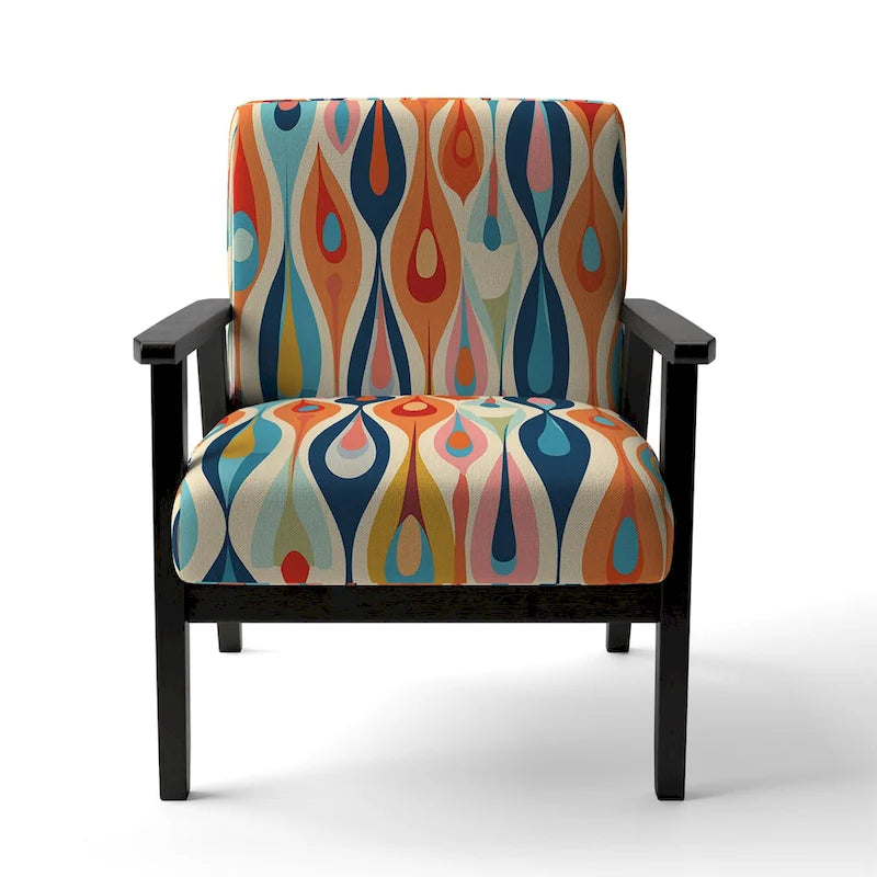 Gestoffeerde accentstoel Retro Abstract Drops XI