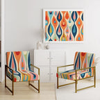 Gestoffeerde accentstoel Retro Abstract Drops XI
