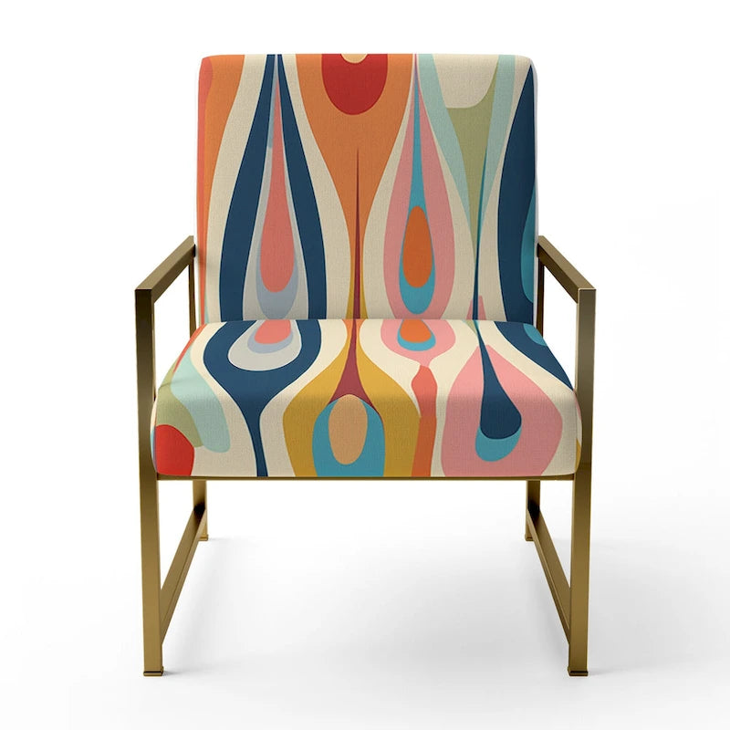 Gestoffeerde accentstoel Retro Abstract Drops XI