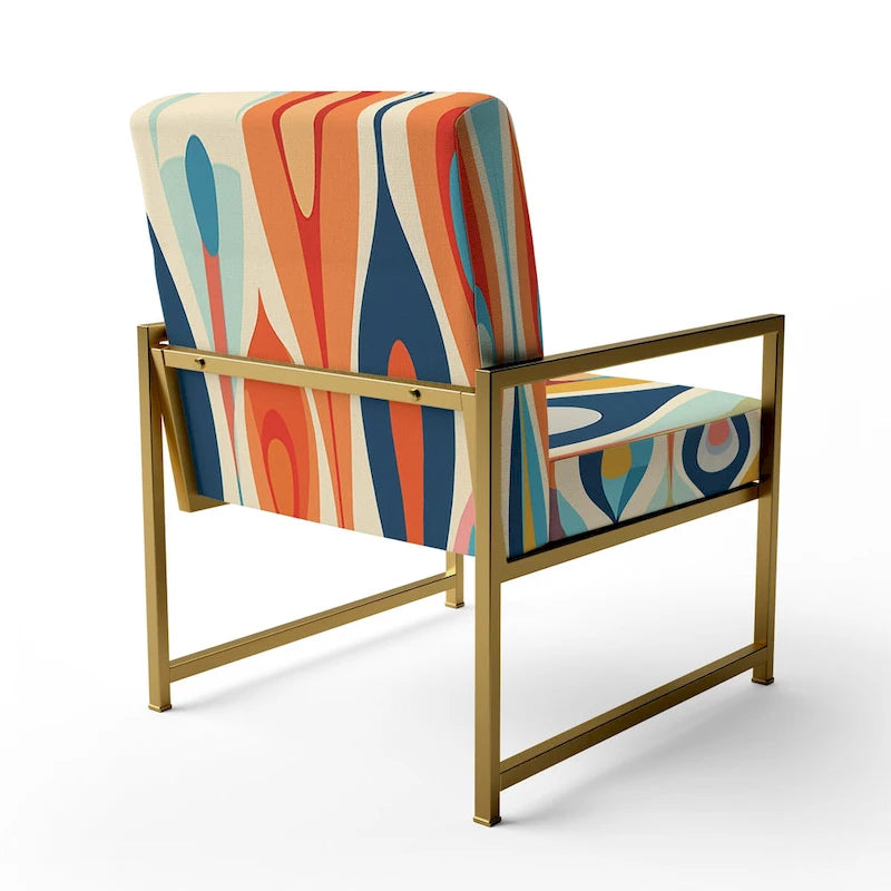 Gestoffeerde accentstoel Retro Abstract Drops XI
