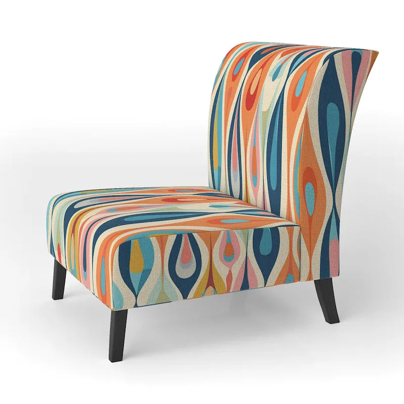Gestoffeerde accentstoel Retro Abstract Drops XI