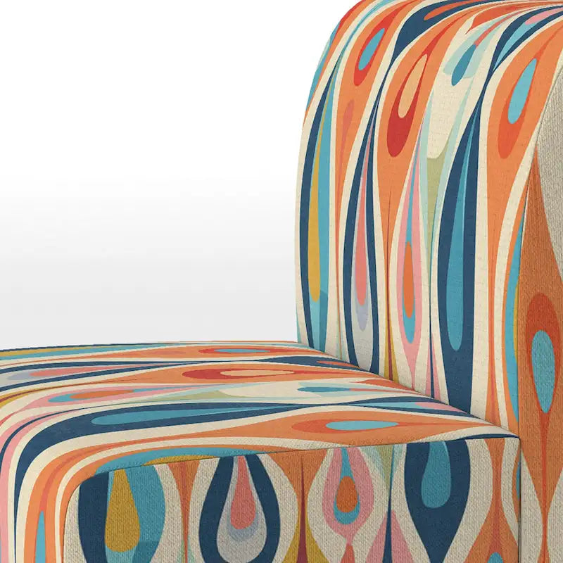 Gestoffeerde accentstoel Retro Abstract Drops XI