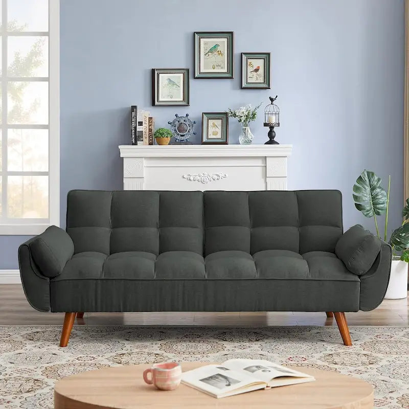 Schlafsofa mit verstellbarer Rückenlehne und Holzrahmen