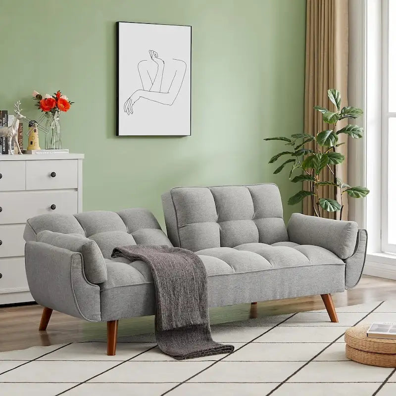 Schlafsofa mit verstellbarer Rückenlehne und Holzrahmen