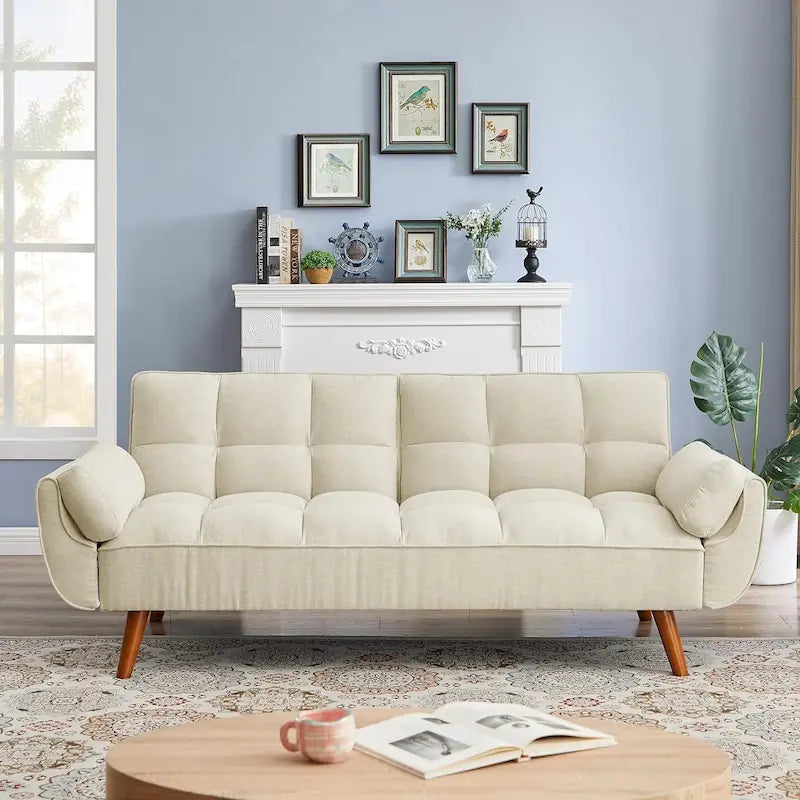 Schlafsofa mit verstellbarer Rückenlehne und Holzrahmen