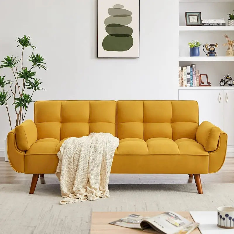 Schlafsofa mit verstellbarer Rückenlehne und Holzrahmen