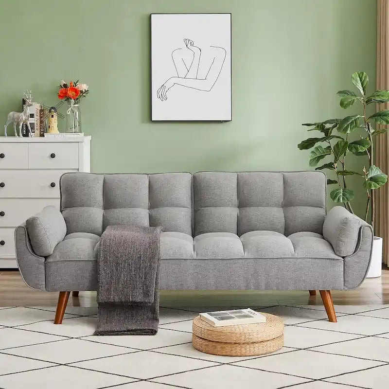 Schlafsofa mit verstellbarer Rückenlehne und Holzrahmen
